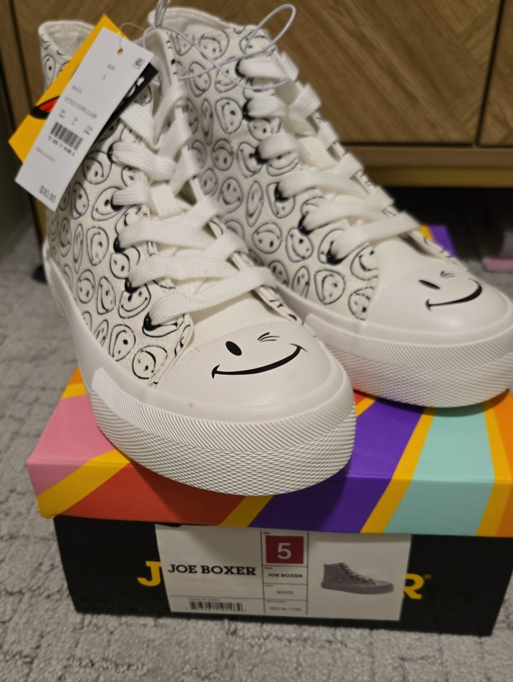 Girls Joe Boxer High Top Shoes NWT